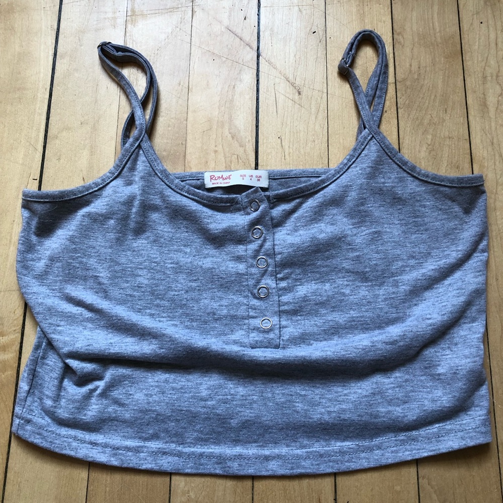 Button up grey crop top